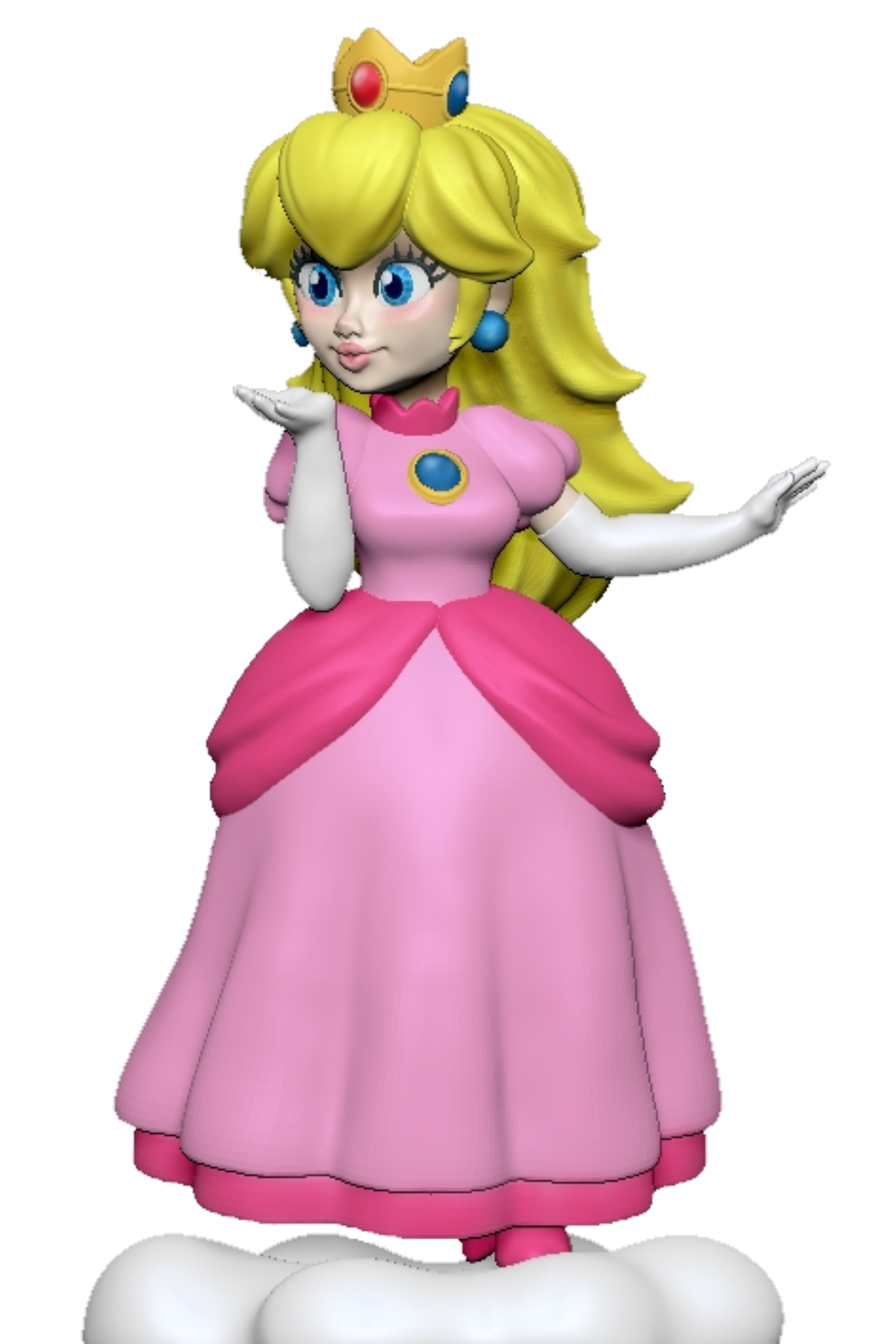 FREE- SUPPORTED-Princess With Cloud Base -3D Print Model Free 3D print model_1