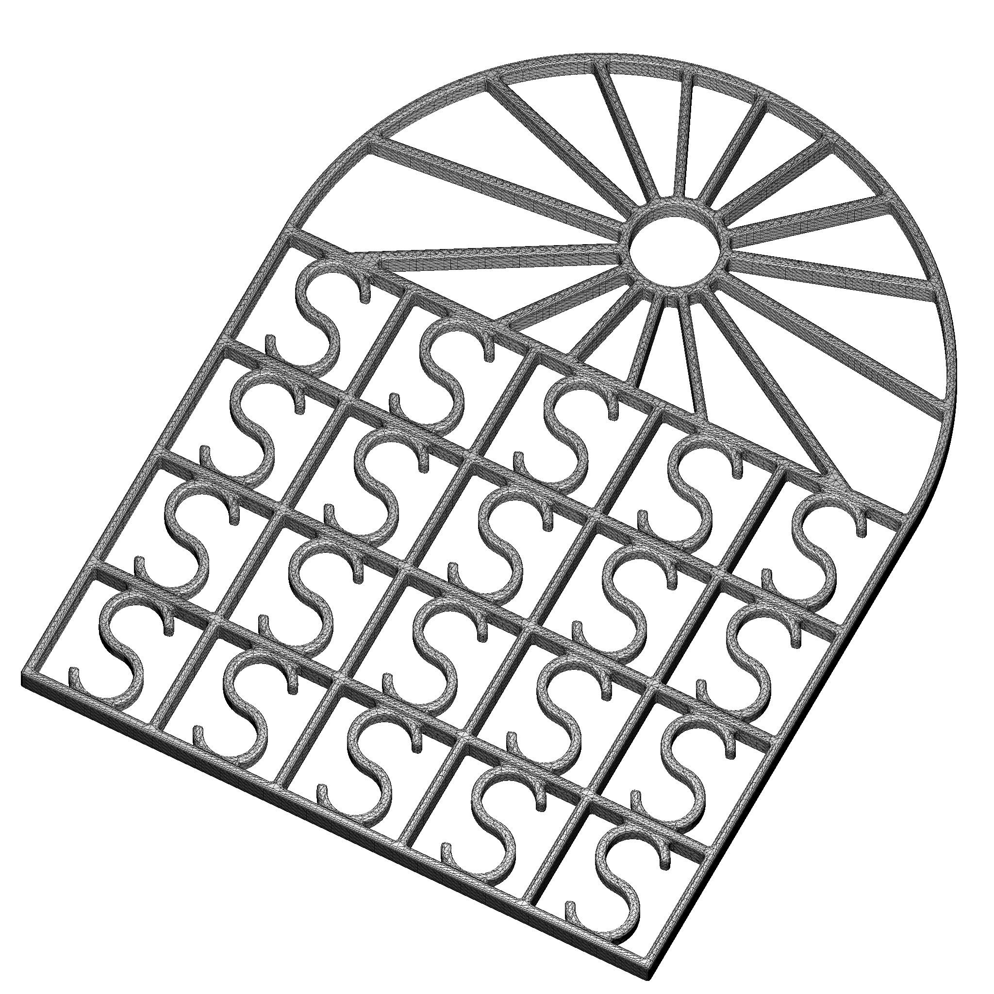 Premium Arch Window Grill 3D print model_3