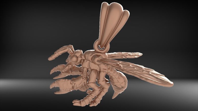 Little Bee Necklace Honeybee Bumblebee Charm Jewelry 3D print model_7