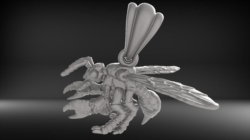 Little Bee Necklace Honeybee Bumblebee Charm Jewelry 3D print model_9