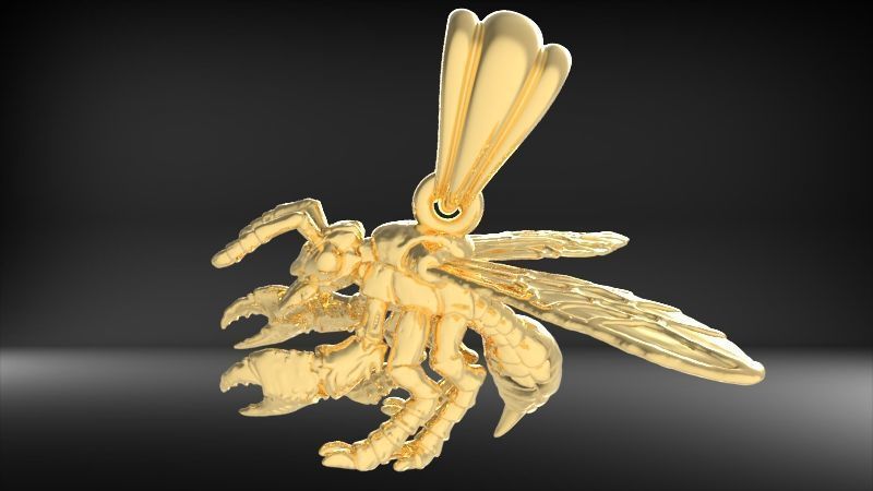 Little Bee Necklace Honeybee Bumblebee Charm Jewelry 3D print model_4