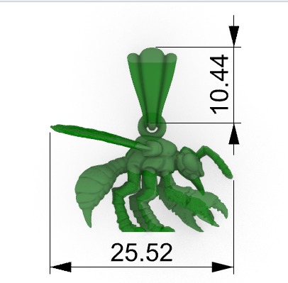 Little Bee Necklace Honeybee Bumblebee Charm Jewelry 3D print model_18