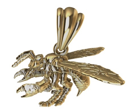 Little Bee Necklace Honeybee Bumblebee Charm Jewelry 3D print model_14