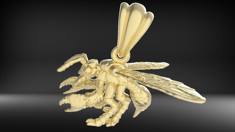Little Bee Necklace Honeybee Bumblebee Charm Jewelry 3D print model_6