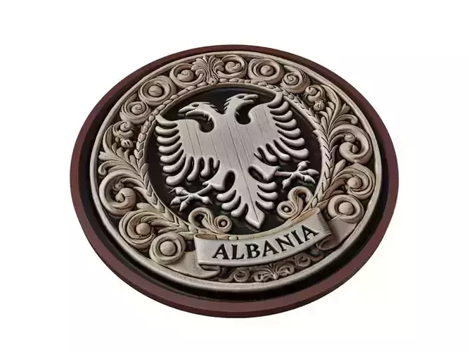 Albania Map Medallion Relief