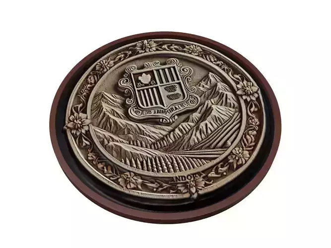 Andorra Map Medallion Relief