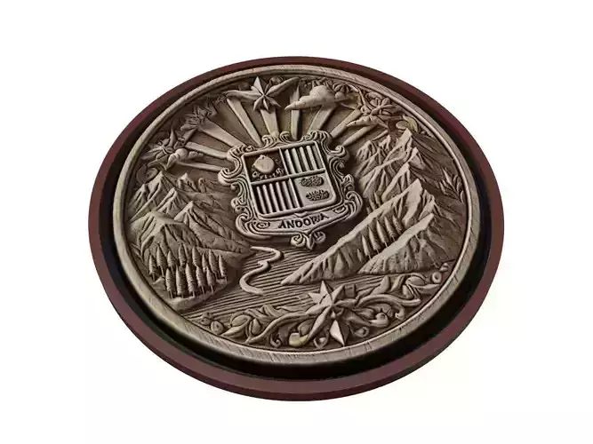 Andorra Map Medallion Relief