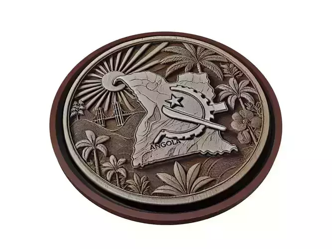 Angola Map Medallion Relief