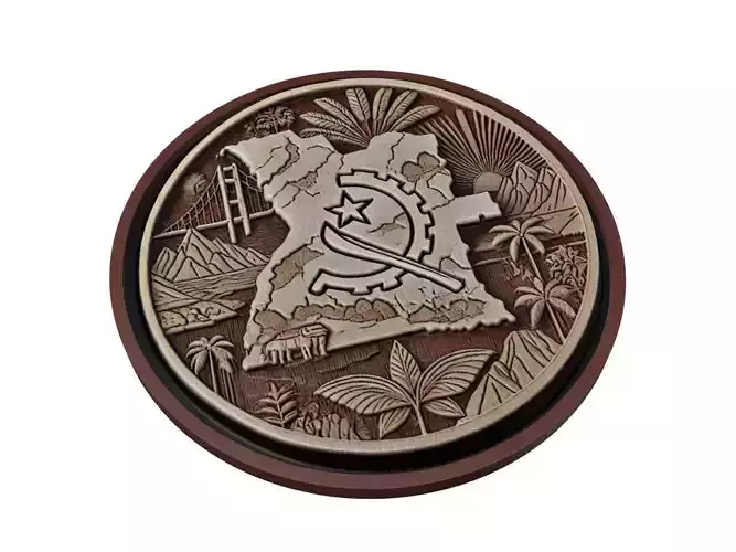 Angola Map Medallion Relief