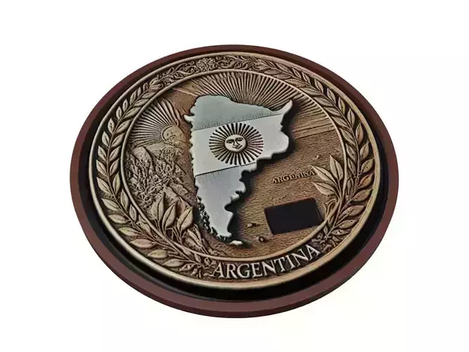 Argentina Map Medallion Relief 3D print model