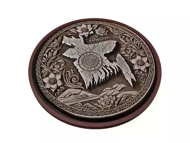 Bangladesh Map Medallion Relief