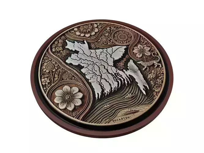 Bangladesh Map Medallion Relief