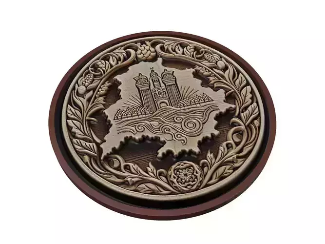 Belarus Map Medallion Relief