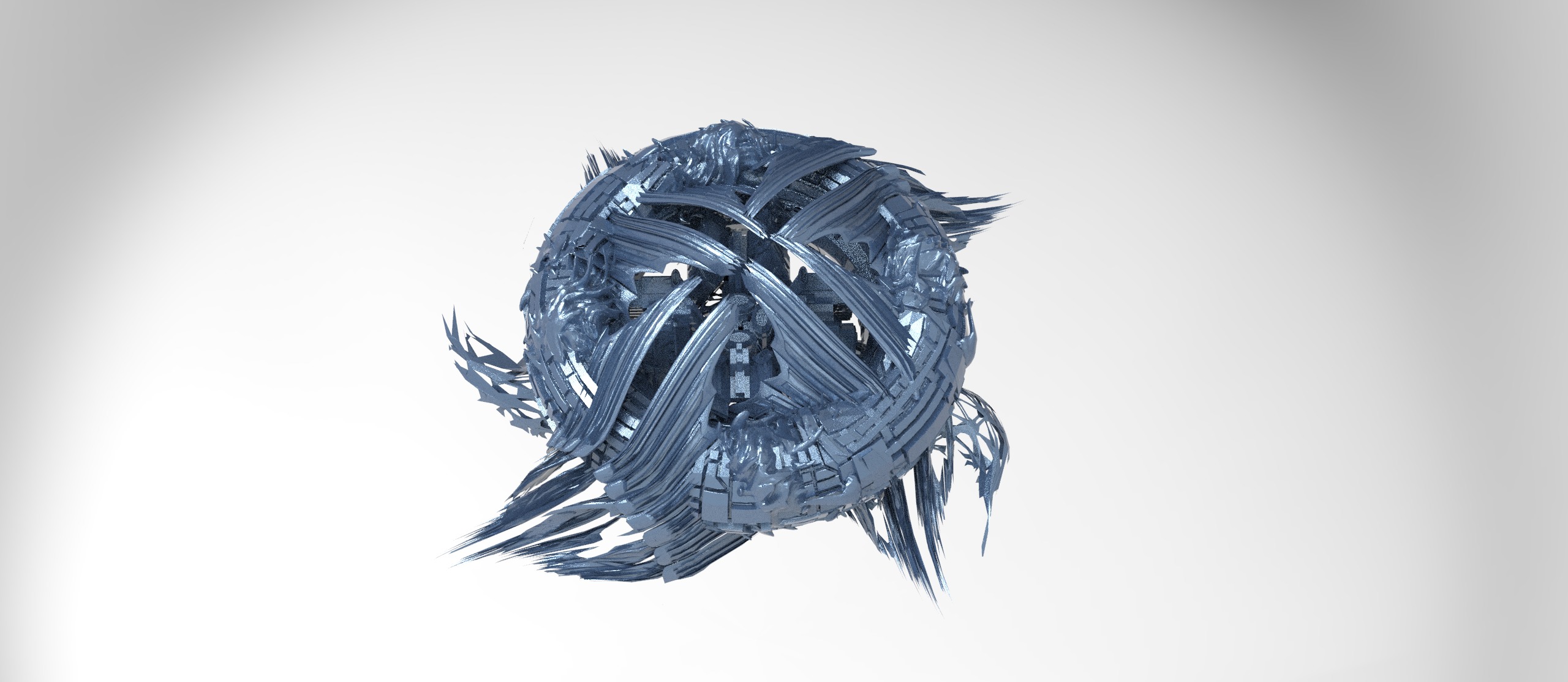 Genma tech base temple exterior kitbash 3D model_6