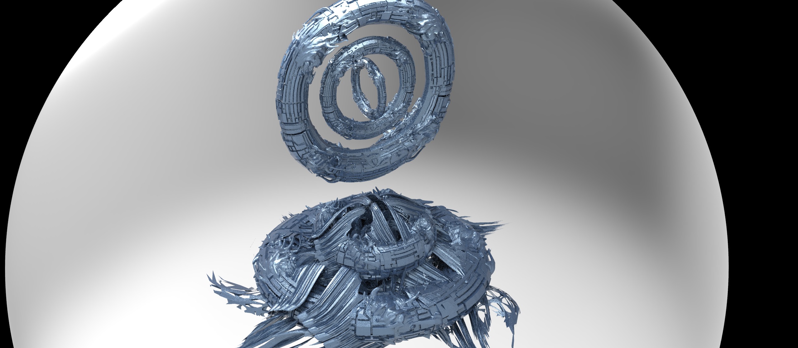 Genma tech base temple exterior kitbash 3D model_14