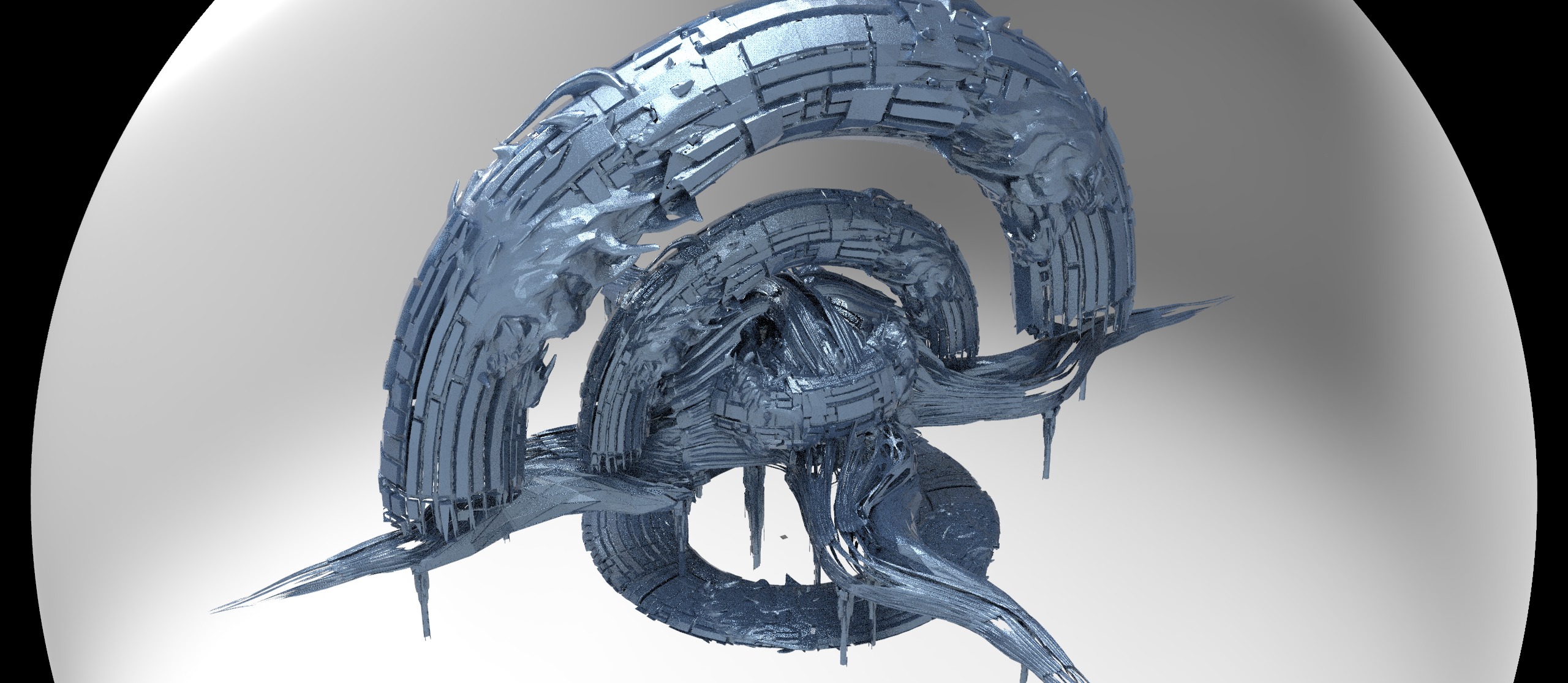 Genma tech base temple exterior kitbash 3D model_13