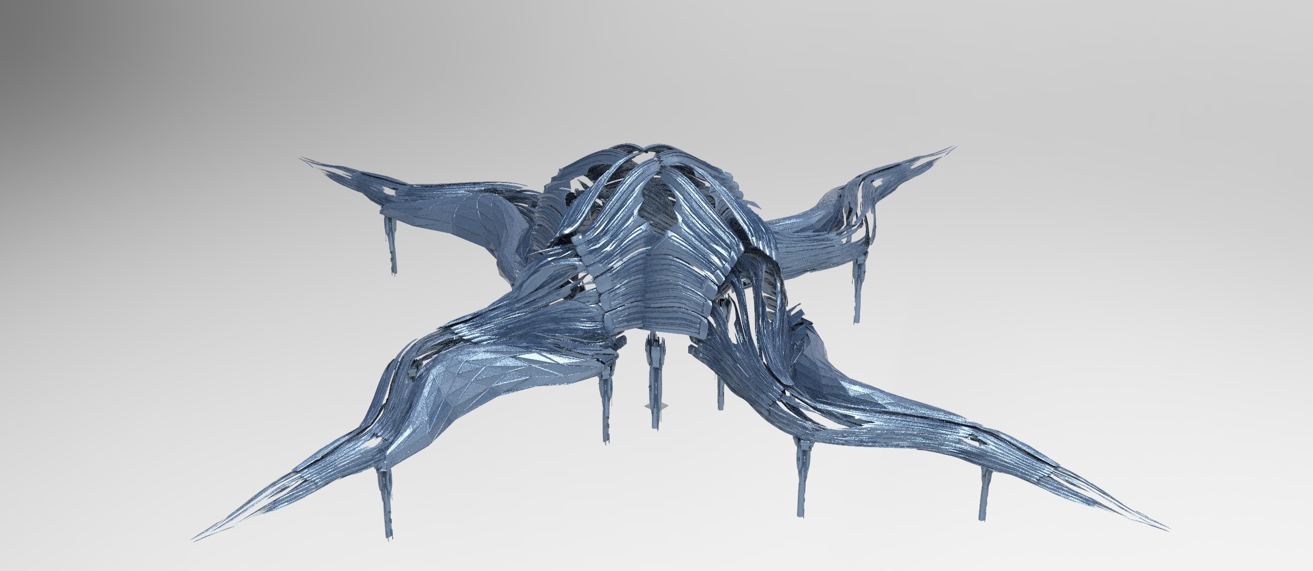 Genma tech base temple exterior kitbash 3D model_5