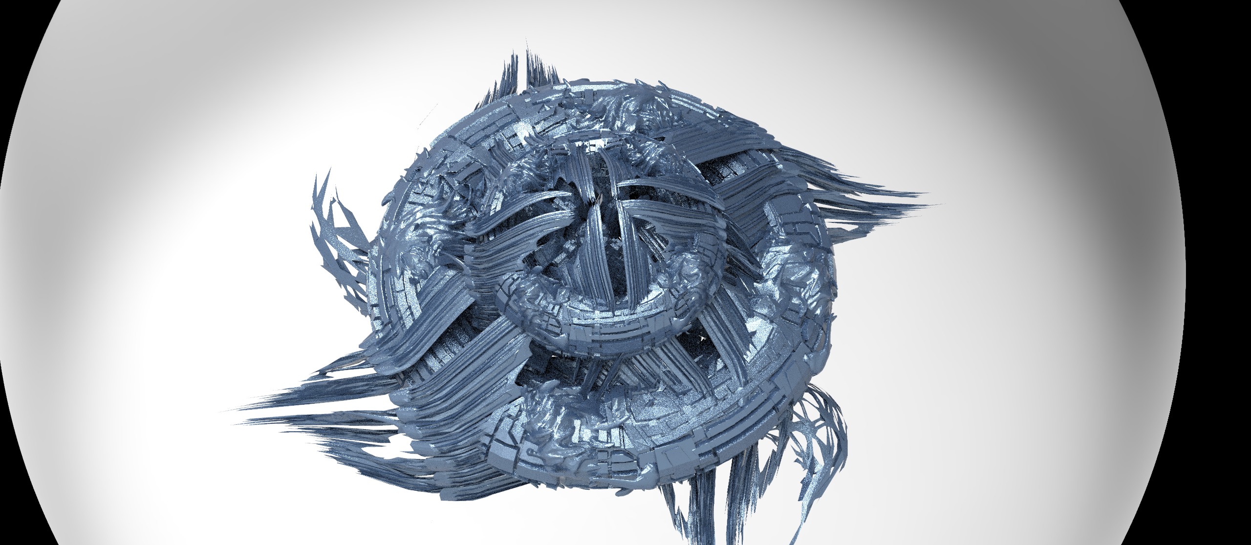 Genma tech base temple exterior kitbash 3D model_11