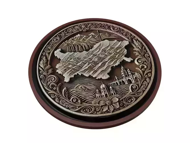 Bulgaria Map Medallion Relief