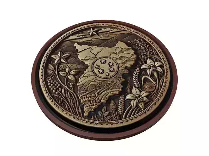 Burundi Map Medallion Relief