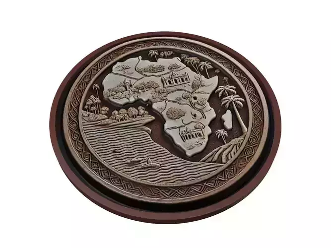 Cameroon Map Medallion Relief