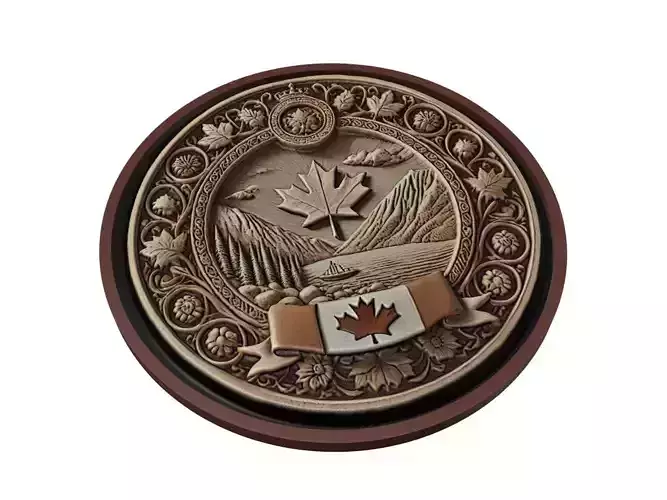 Canada Map Medallion Relief