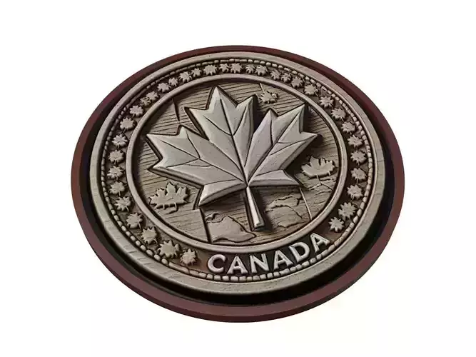 Canada Map Medallion Relief