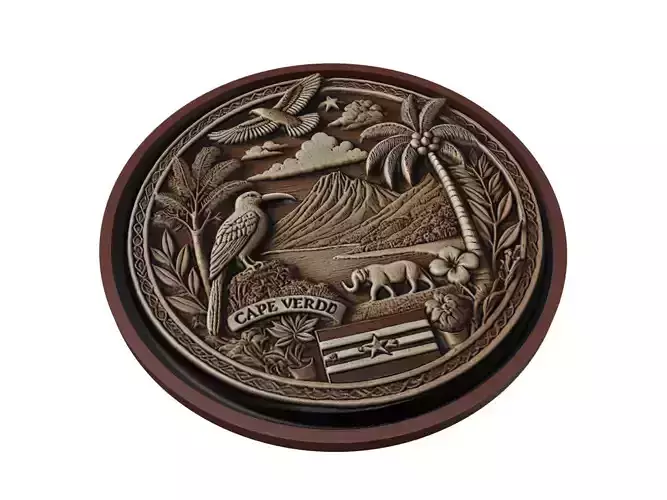 Cape Verde  Map Medallion Relief