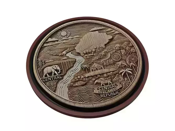 Central African Republic Map Medallion Relief