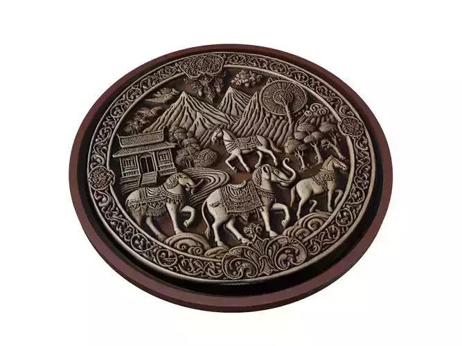 Chad Map Medallion Relief