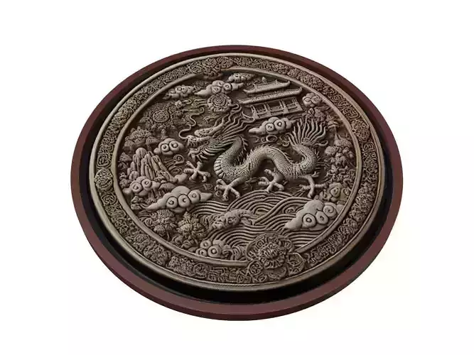 China Map Medallion Relief