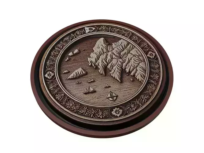 Comoros Map Medallion Relief