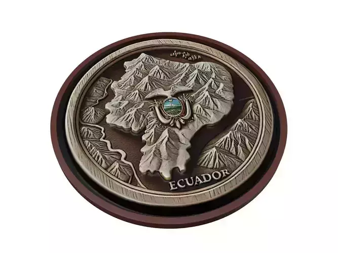 Ecuador Map Medallion Relief