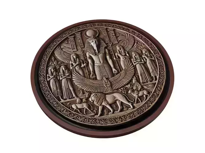 Egypt Map Medallion Relief
