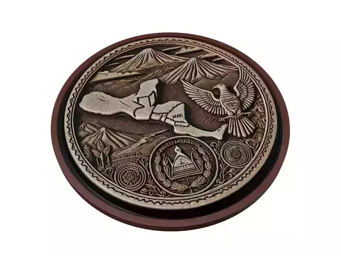 El Salvador Map Medallion Relief