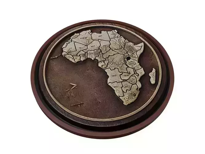 Equatorial Guinea Map Medallion Relief 3D print model