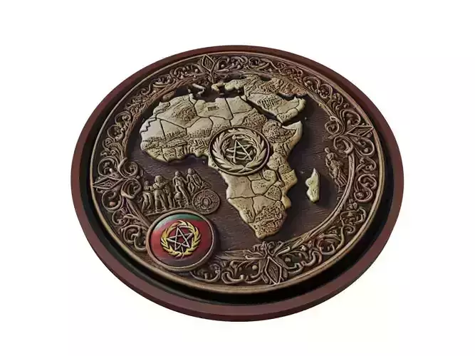 Eritrea Map Medallion Relief