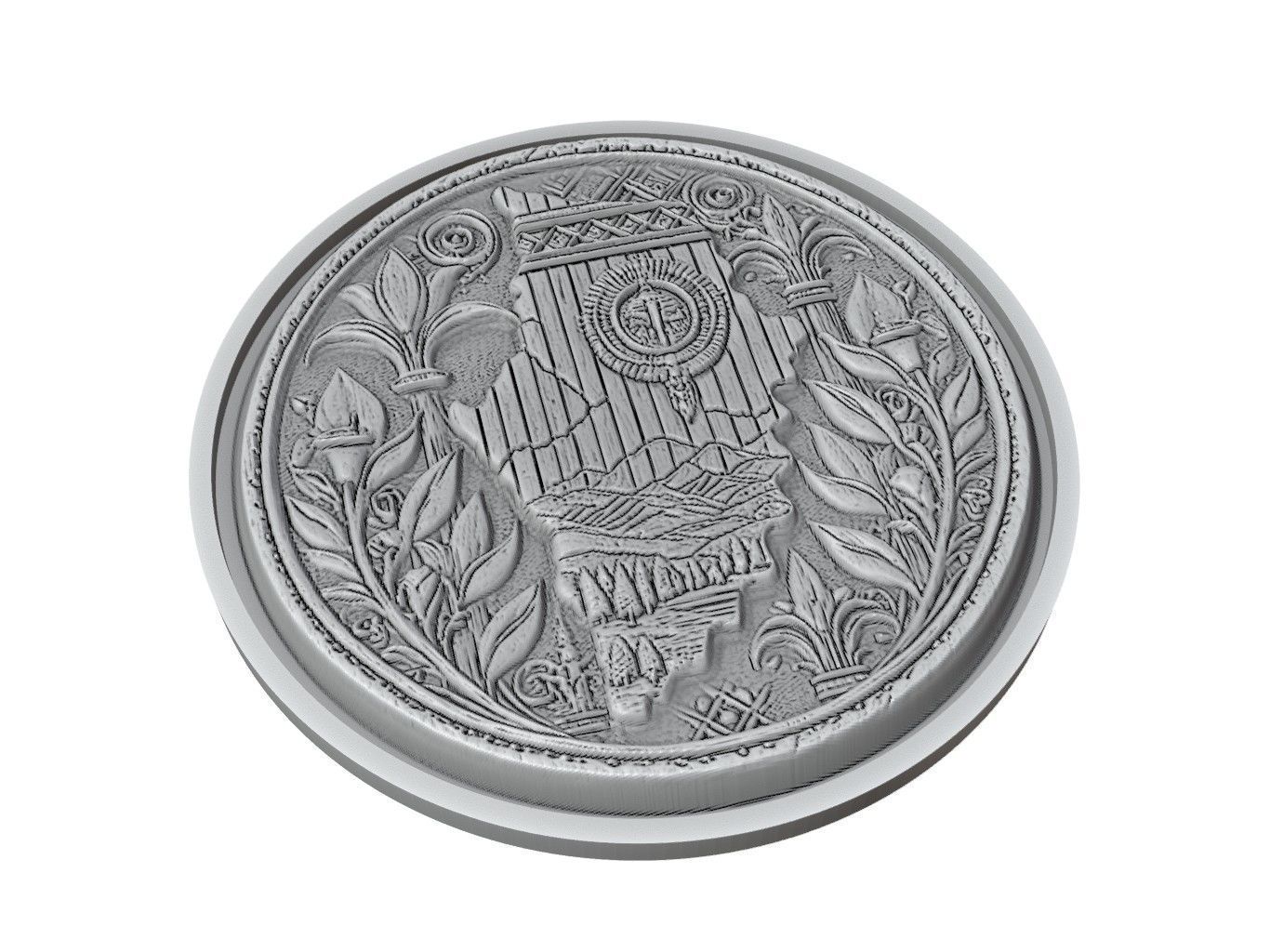 Eswatini Map Medallion Relief 3D print model_2