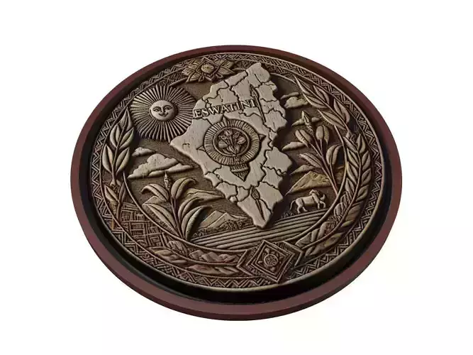 Eswatini Map Medallion Relief