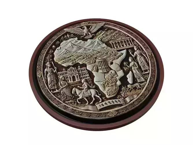 Ethiopia Map Medallion Relief