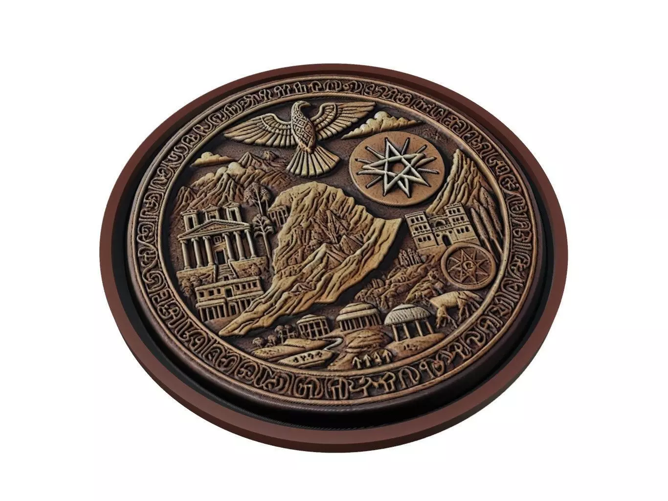 Ethiopia Map Medallion Relief 3D print model_0