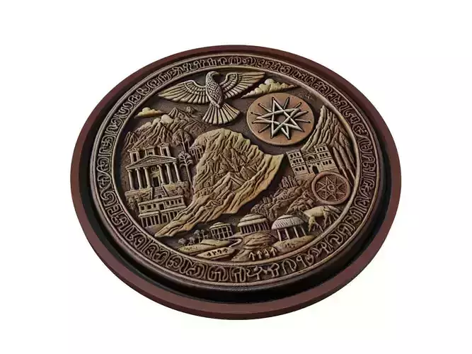 Ethiopia Map Medallion Relief