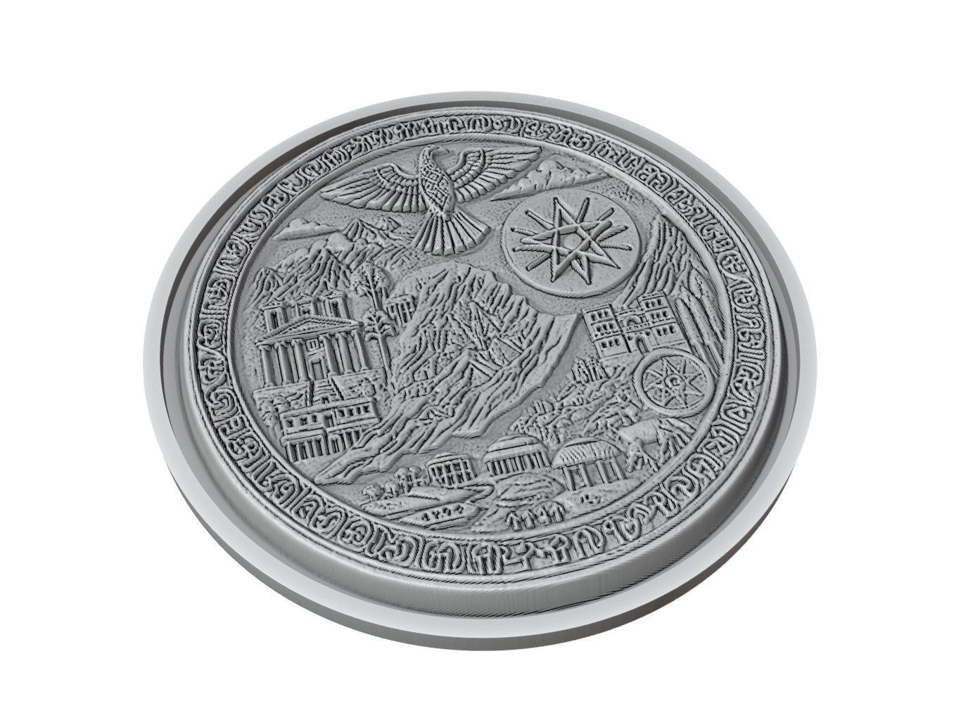 Ethiopia Map Medallion Relief 3D print model_2