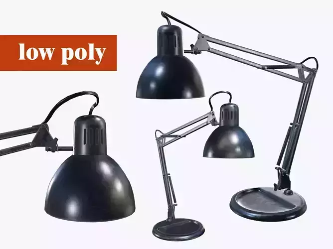 Lamp Low-poly textured 3d model for games