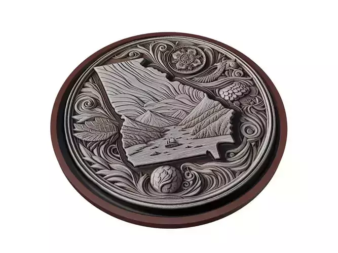 Georgia Map Medallion Relief
