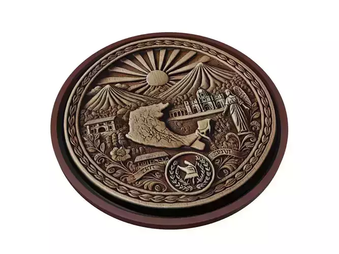 Guatemala Map Medallion Relief