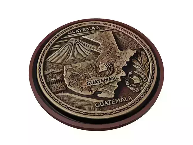 Guatemala Map Medallion Relief