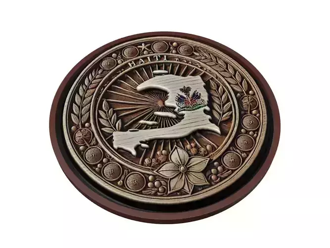 Haiti Map Medallion Relief