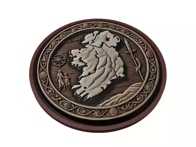 Ireland Map Medallion Relief