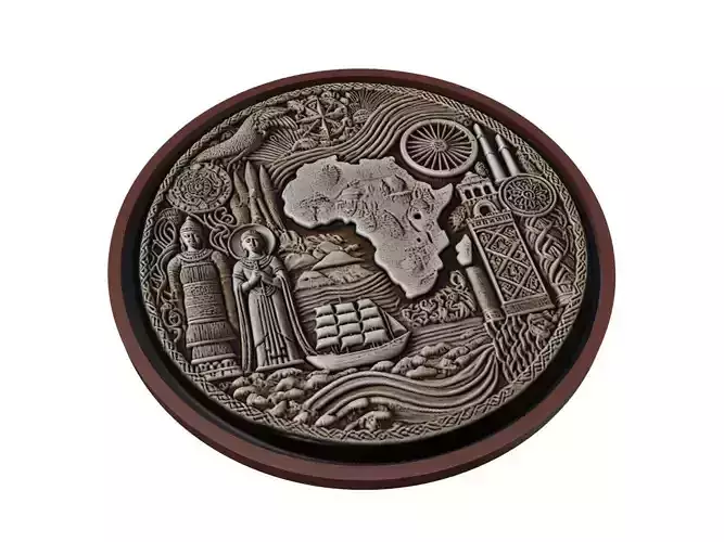 Ivory Coast  Map Medallion Relief